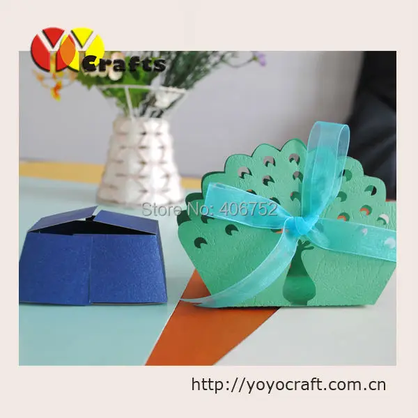 Luxury unique wedding favor laser cut peacock candy box | Дом и сад
