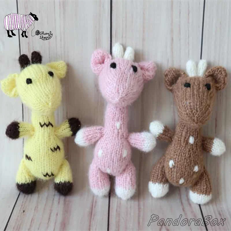 Knit Teddy Bear Rabbit Newborn Photography Toy Props Crochet Bunny Doll Baby Girl Boy Photo Shoot Accessories bebe foto | Детская одежда