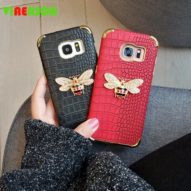 Чехол из крокодиловой кожи с алмазной Пчелкой для iphone XR XS Max чехол покрытием