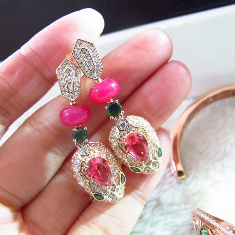 Женский Браслет-манжета из стерлингового серебра 925 пробы с цирконием и камнем