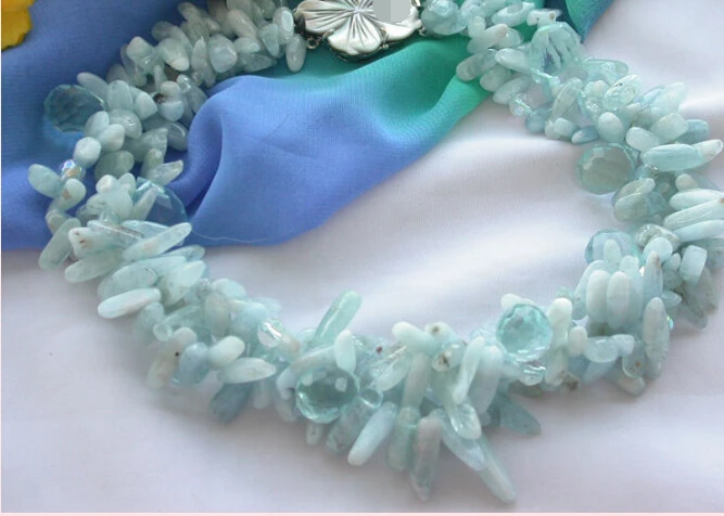 Модное популярное 3-рядное 17 &quotзеленое капельный ограненный кристалл ожерелье |