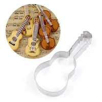 hot guitar cookie cutter stainless steel cut candy biscuit mold cooking tools music theme metal musical instrument cutters mould