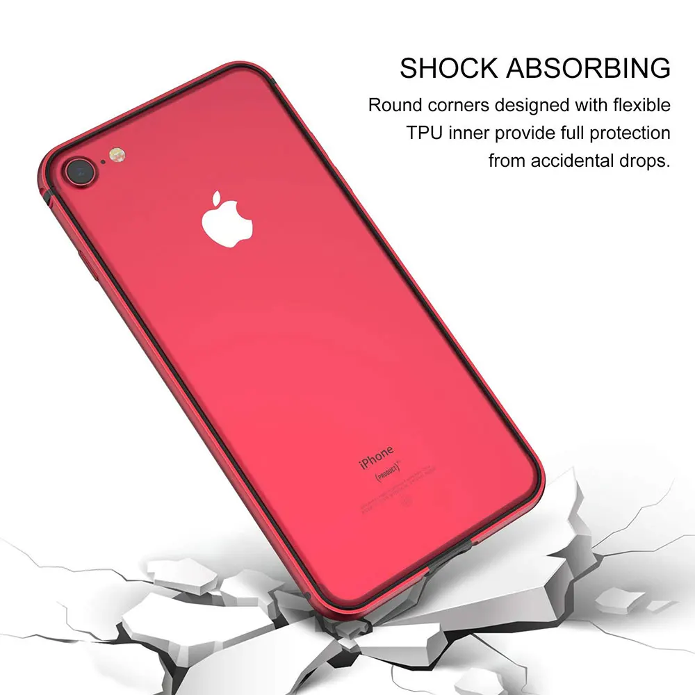 Ascromy для iPhone 7 Бампер металлический чехол алюминиевая рамка Силиконовый противоударный чехол для iPhone 8 plus 7plus 6 6S SE 5 5S аксессуары