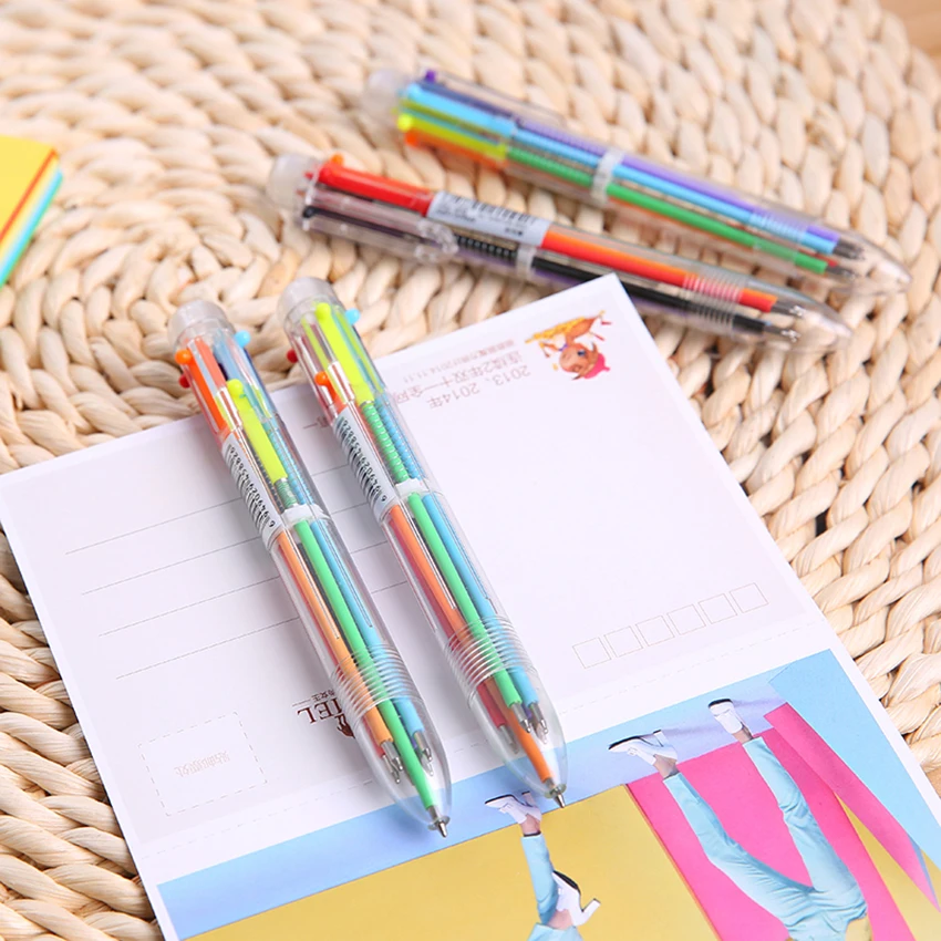 

Шариковая ручка 6 в 1, многофункциональные разноцветные Канцтовары, креативные письменные принадлежности, школьные и офисные принадлежност...