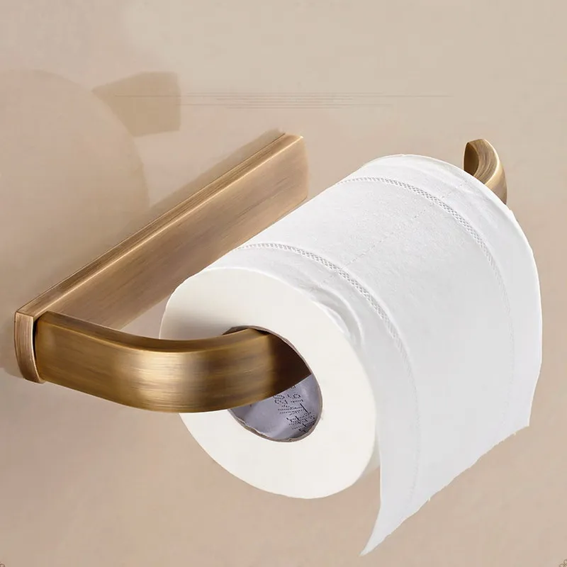 Paper Holder Античный латунный квадратный набор аксессуаров для ванной комнаты, держатель для туалетной бумаги, держатель для туалетной щетки, держатель для чашки, аксессуары для ванной - Цвет: Paper Holder