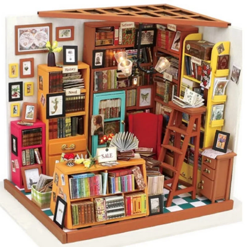 Cuteroom ручная работа DIY Кукольный дом книжный магазин кукольный домик Миниатюрный