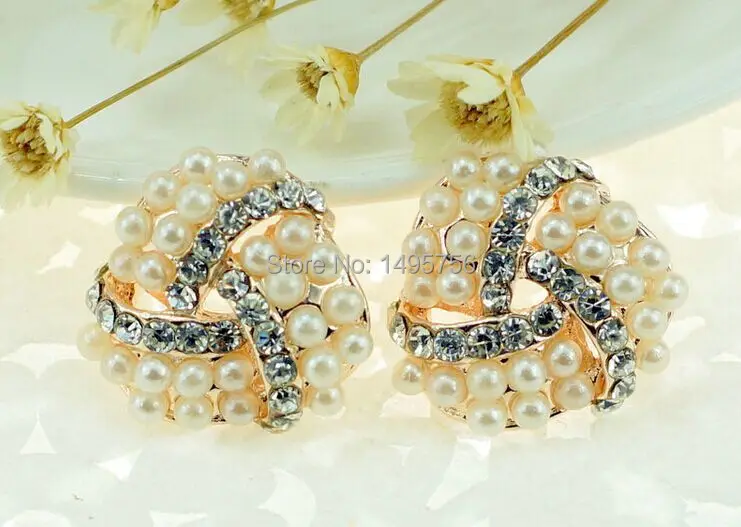 Плоская задняя жемчужина горный хрусталь украшения кнопка для цветочного центра