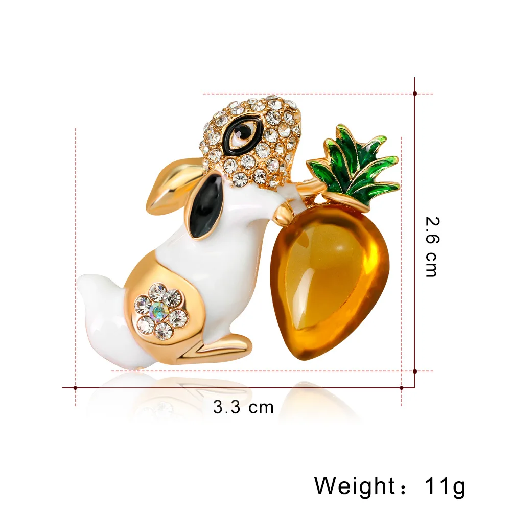 SexeMara Colors Cute Rabbit Brooch And Pin for Women Girls Enamel Cartoon Animal Rhinestone Pins Jewelry | Украшения и аксессуары