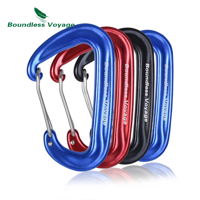 4pcs mix Безграничный Вояж 12KN альпинистские карабины сверхмощные d-типа зажимы Алюминиевый сплав крюк для гамаков кемпинг - Цвет: 4pcs mix