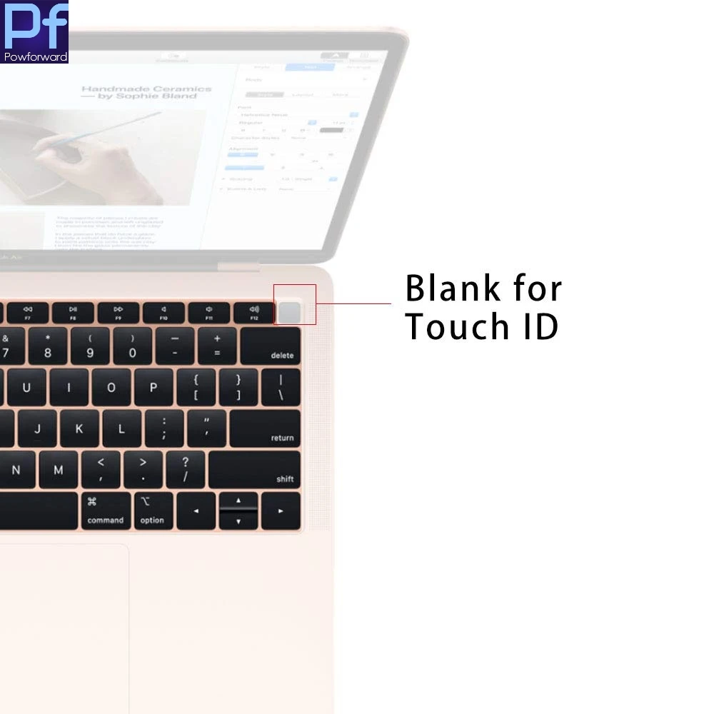 Коврик для клавиатуры совместимый с MacBook Air 2018 13.3 дюймов A1932 Retina Display и Touch ID Silicone Soft Protector on.