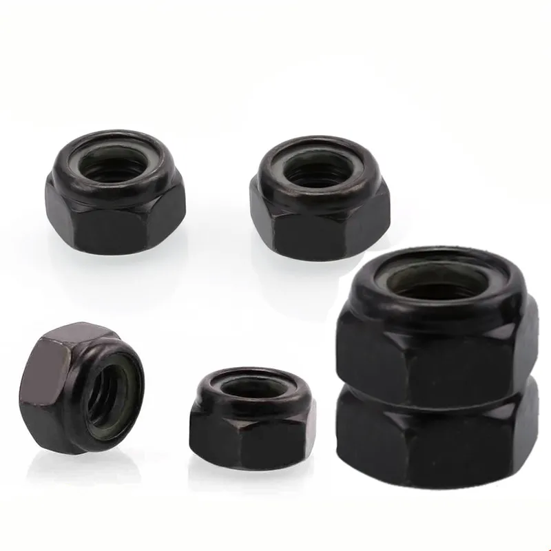 

1000pcs DIN985 M5 Black Zinc Coated Carbon Steel Nylon Insert Hex Lock Nuts Self-Locking nut Locknuts