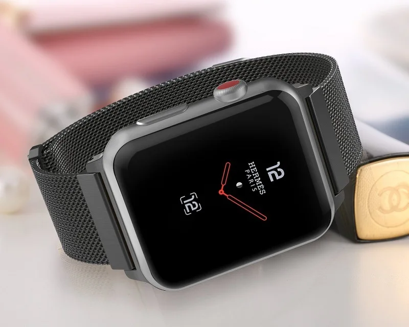 Миланская двухсекционная магнитная лента из нержавеющей стали для Apple Watch 38 мм 40 мм 42 мм 44 мм ремешок для iWatch Миланская Серия 1 2 3 4