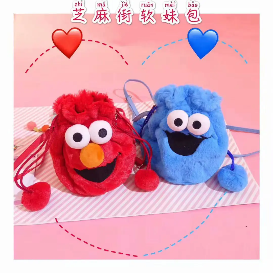 2019 Sesame Street Plush Elmo Cookie Monster Crossbody Bag Messenger for Girls Toy | Игрушки и хобби