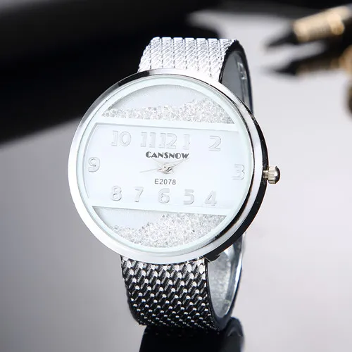 Silver White Роскошные Брендовые Часы с браслетом, новинка, стильные ЖЕНСКИЕ НАРЯДНЫЕ часы, аналоговые кварцевые наручные часы из нержавеющей стали, горячая распродажа, bayan kol saati - Цвет: Silver White