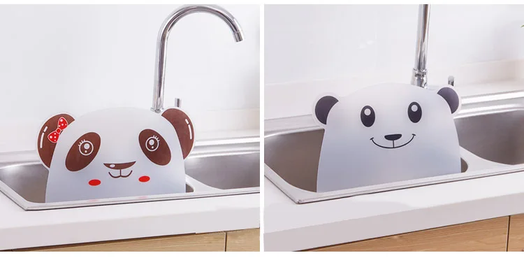 Cartoon Shape Water Splash Guard Baffle Board Sucker Wash Basin Sink Board Kitchen Gadgets Impermeable Water Baffle Plate