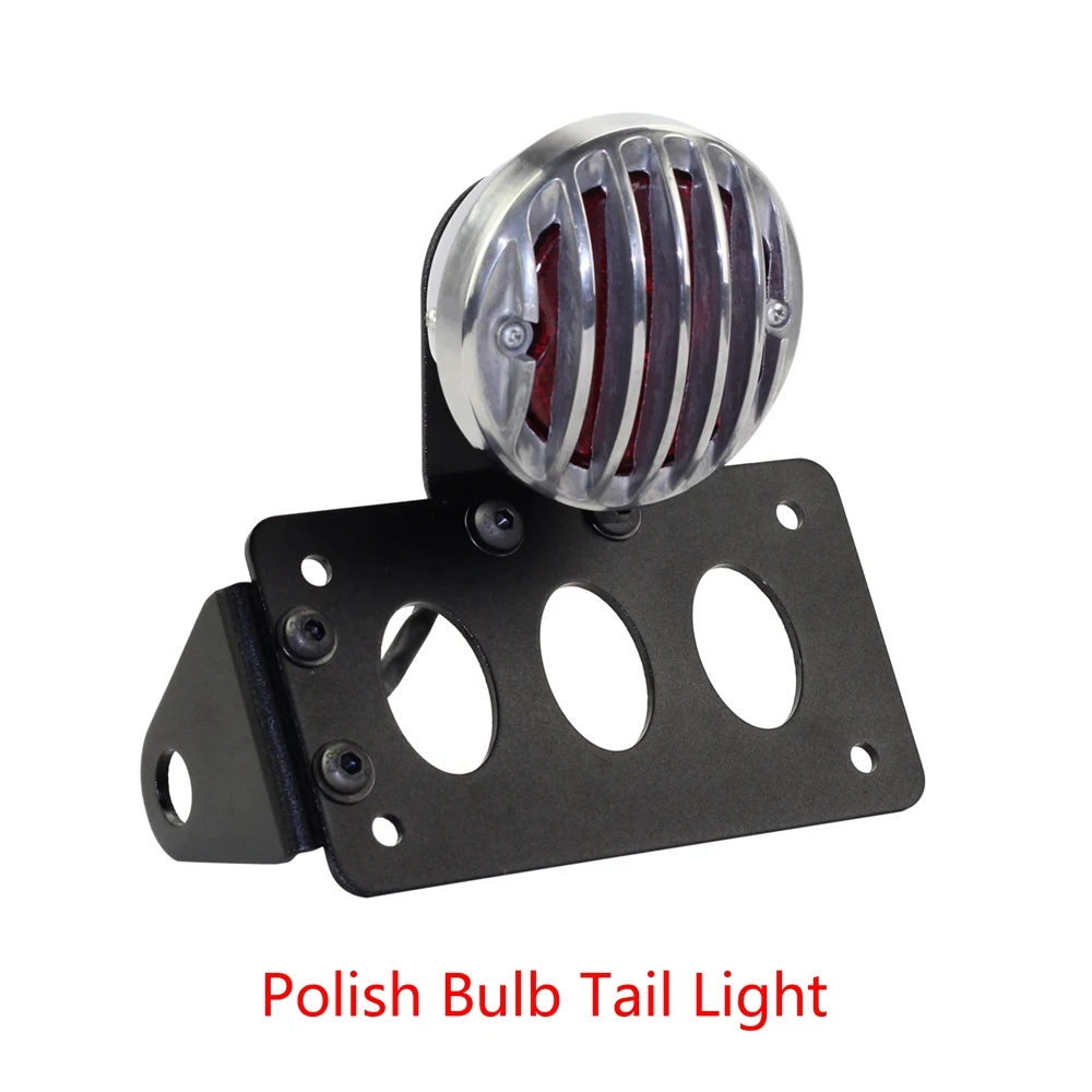 Bulb Polish Мотоцикл светодиодный фонарь светильник Боковое крепление стоп Светильник w/" x 4" номерной знак Задние Огни Кронштейн для Harley Sportster поплавок - Цвет: Bulb Polish