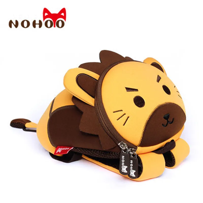 lion NOHOO M Размер, школьные рюкзаки с принтом животных, Детские водонепроницаемые школьные сумки с рисунком, школьные сумки для девочек, Mochila Escolar mochila escola - Цвет: lion