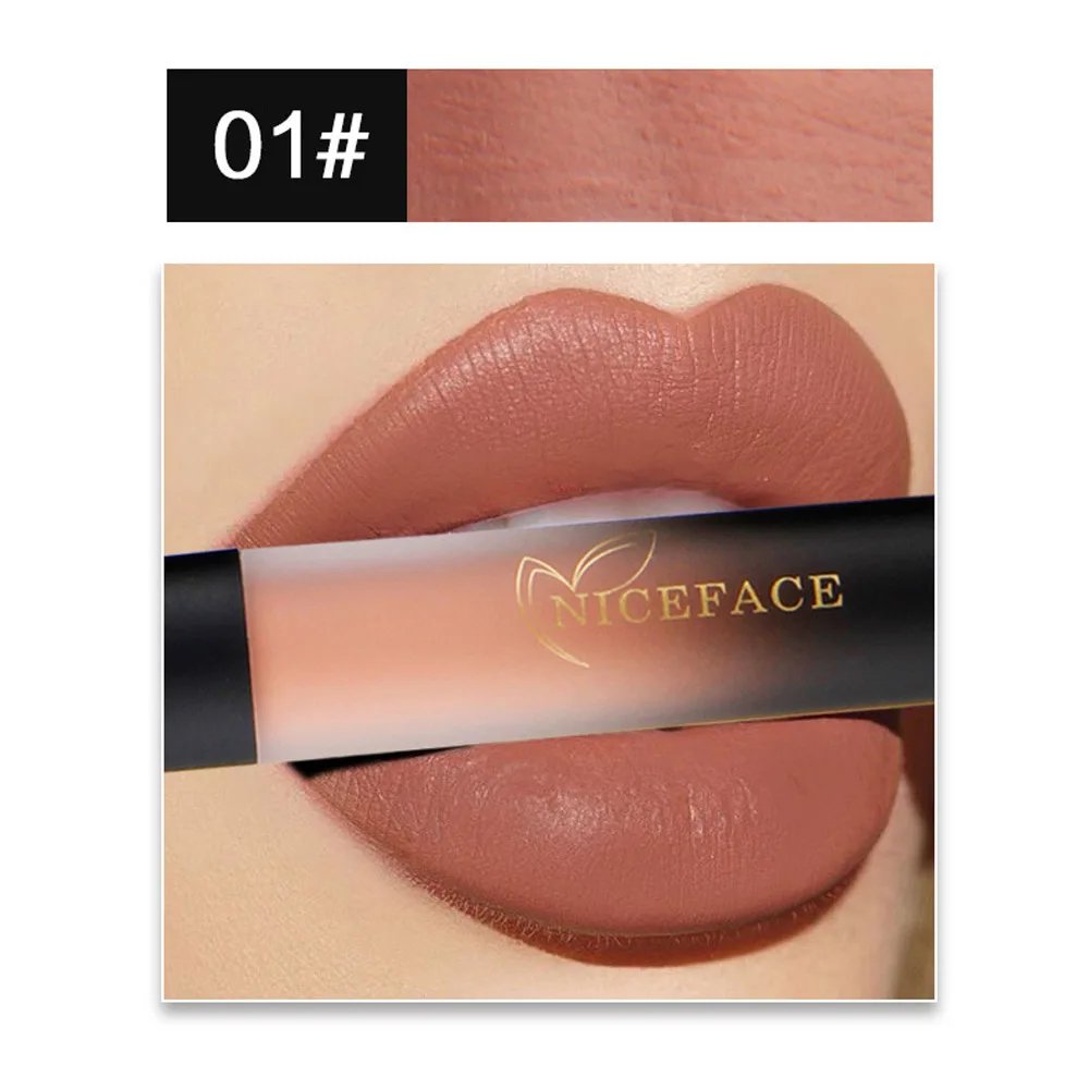 Взрывобезопасный макияж NICEFACE матовый блеск для губ 18 цветов матовые
