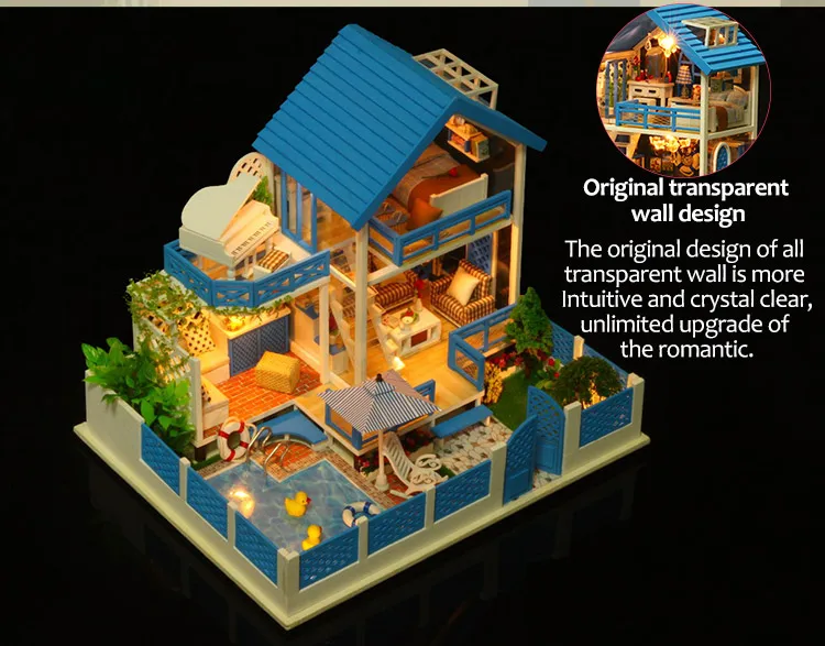 3D Миниатюрный Кукольный дом деревянная игрушка Diy головоломка Кукольный дом с украшением мебели Строительный набор кукольный домик игрушки для детей подарок