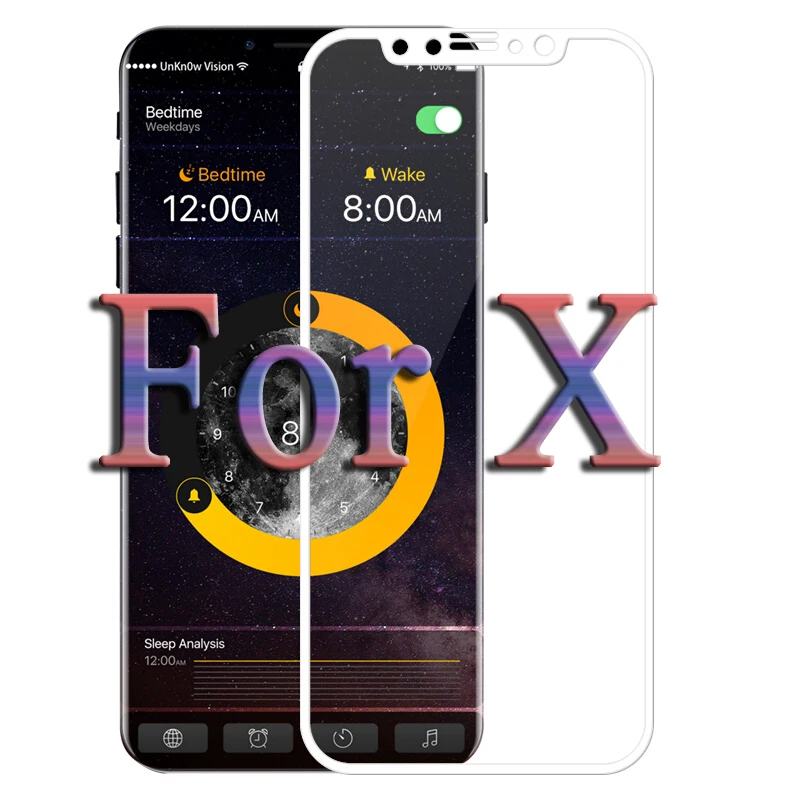 For X Премиум Настоящее Полное покрытие закаленное стекло пленка для iPhone 8 Plus 7 6 6S Plus X SE 5s 5 5C 9H Защитная пленка для экрана - Цвет: For X