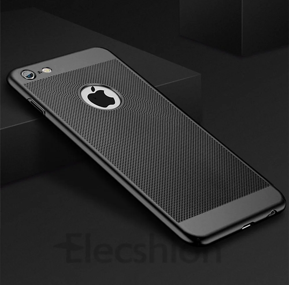 Полуобернутый ультра тонкий чехол для телефона для iPhone X 7 6 6S 8 Plus XS MAX XR 5 5S SE PC полый теплоотвод задняя крышка чехол