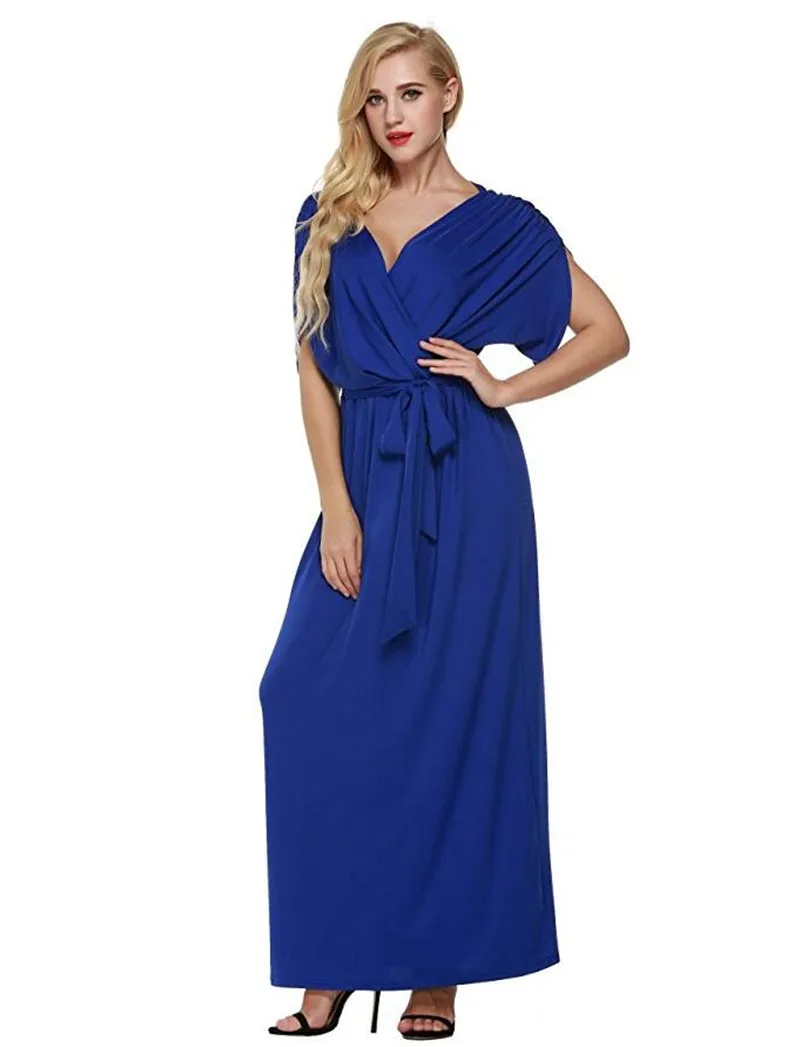 Женское летнее платье макси с V образным вырезом|vestidos f|vestidos fashionvestidos plus |