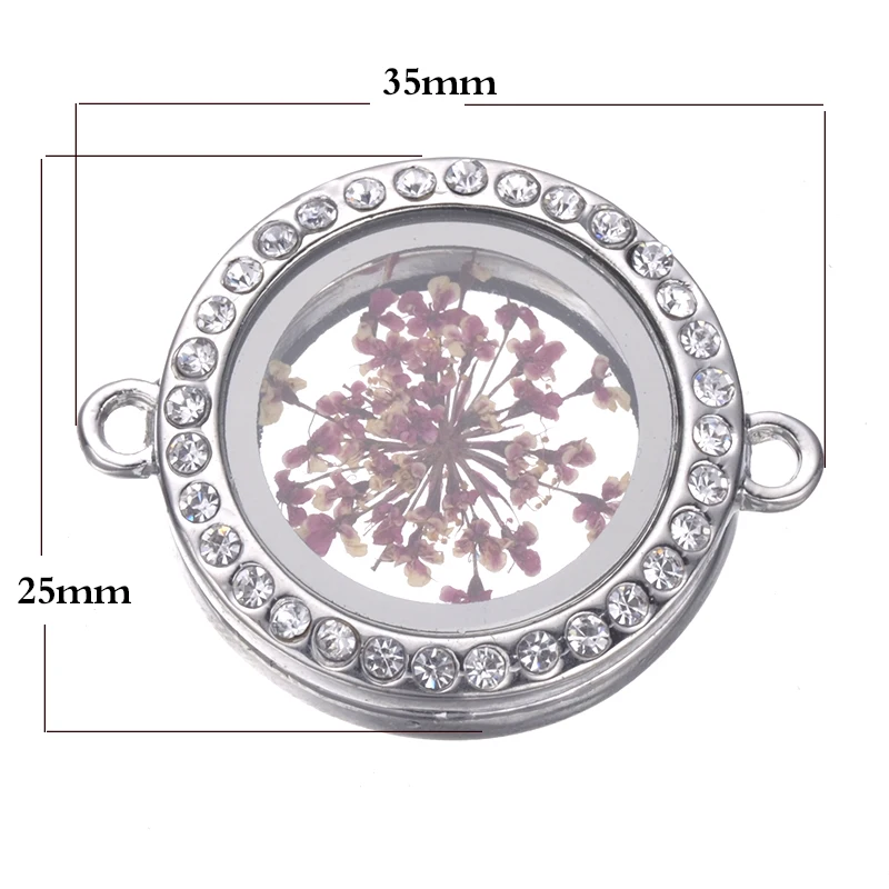 Плавающий высушенный цветок образец растения соединители из хрустального