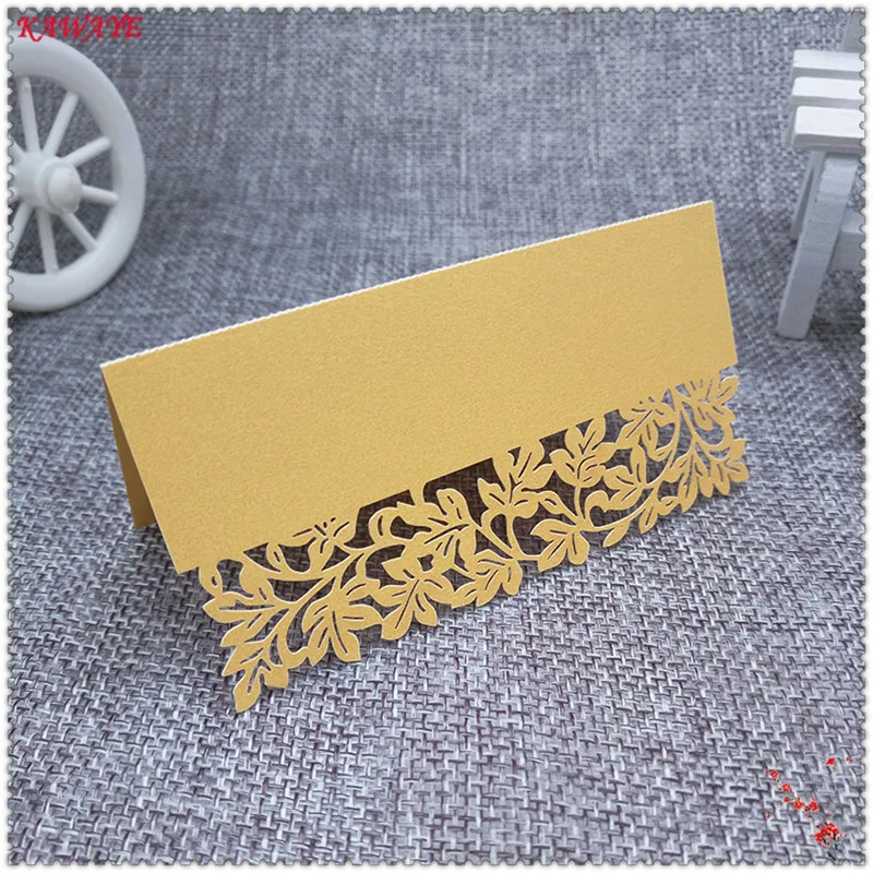 C-Gold 20 шт. лазерная резка Свадебная вечеринка стол место сиденье имя украшения карты 4 цвета несколько стилей день рождения сиденье карты 7ZZ51 - Цвет: C-Gold