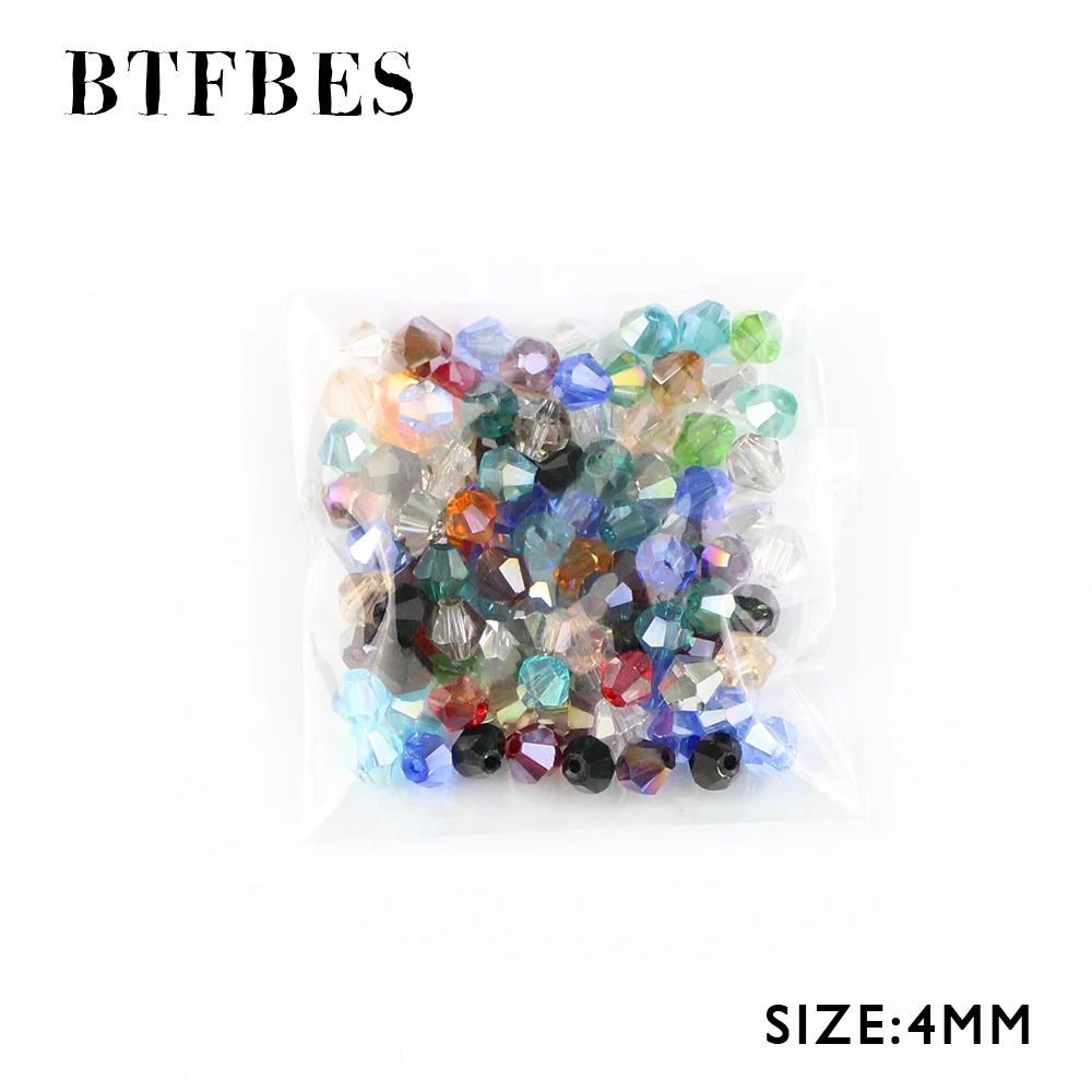 

BTFBES AAA Double Bicone Austrian Crystals Beads 4mm 100psc Loose Bead Glass Ball Supply Bracelet Jewelry Making Accessories DIY