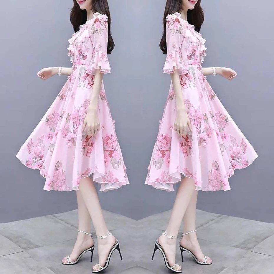 Vestido de festa, милые розовые кружевные платья с v-образным вырезом и цветочным принтом, вечерние платья невесты, сексуальные элегантные платья с цветочным принтом