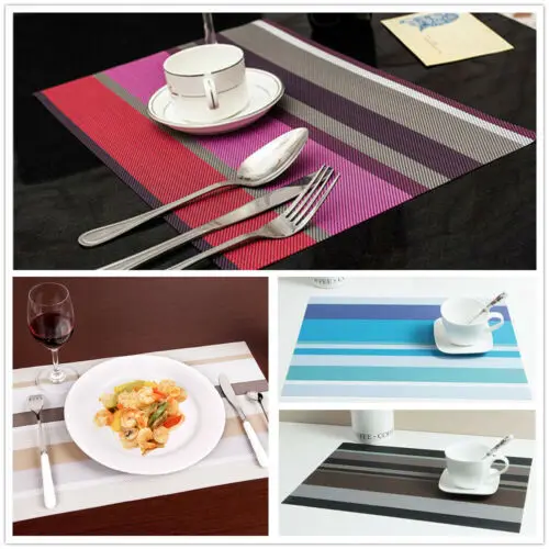 Sales PVC Quick-drying Placemats Insulation Mats Coasters Kitchen/Dining Table Rectangle | Дом и сад