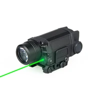 free shipping tactical airsoft accessories flashlight 3w h2 aluminum m6r weapon light white led light with green laser