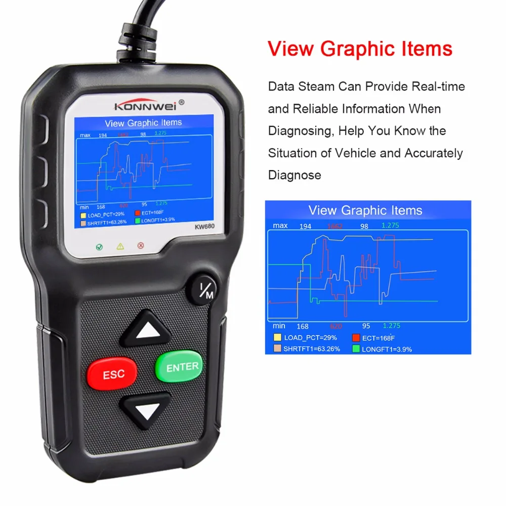 OBD2 Scanner OBD Car Diagnostic Auto Diagnostic-Tool KONNWEI KW680 Read Clear Fault Error Codes Russian Automotive | Автомобили и