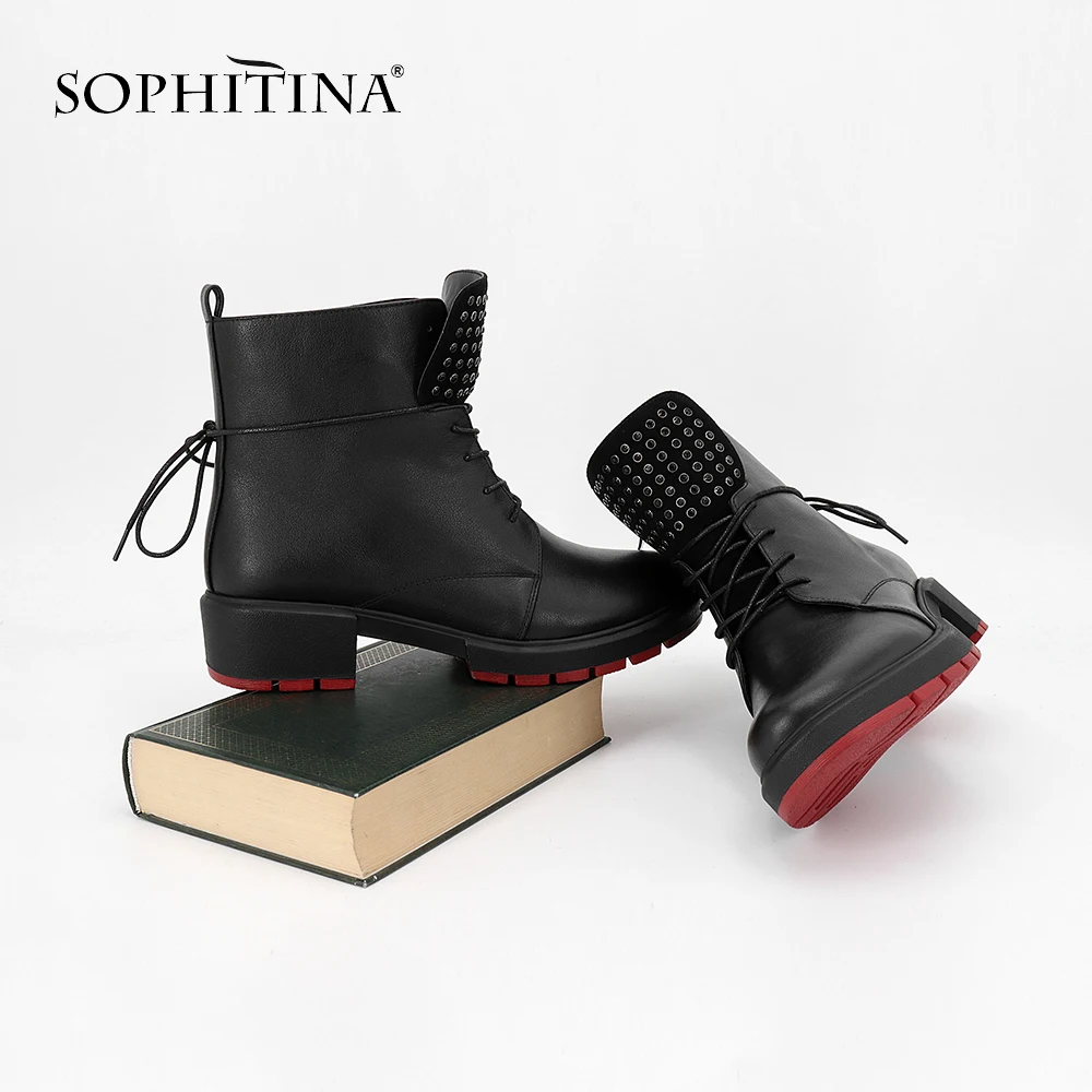 SOPHITINA/Новые женские ботинки из натуральной кожи и замше подкладка ворсина.Легкие