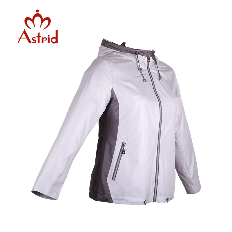 Астрид Женская ветровка большой Размеры куртка Демисезонный плюс с капюшоном