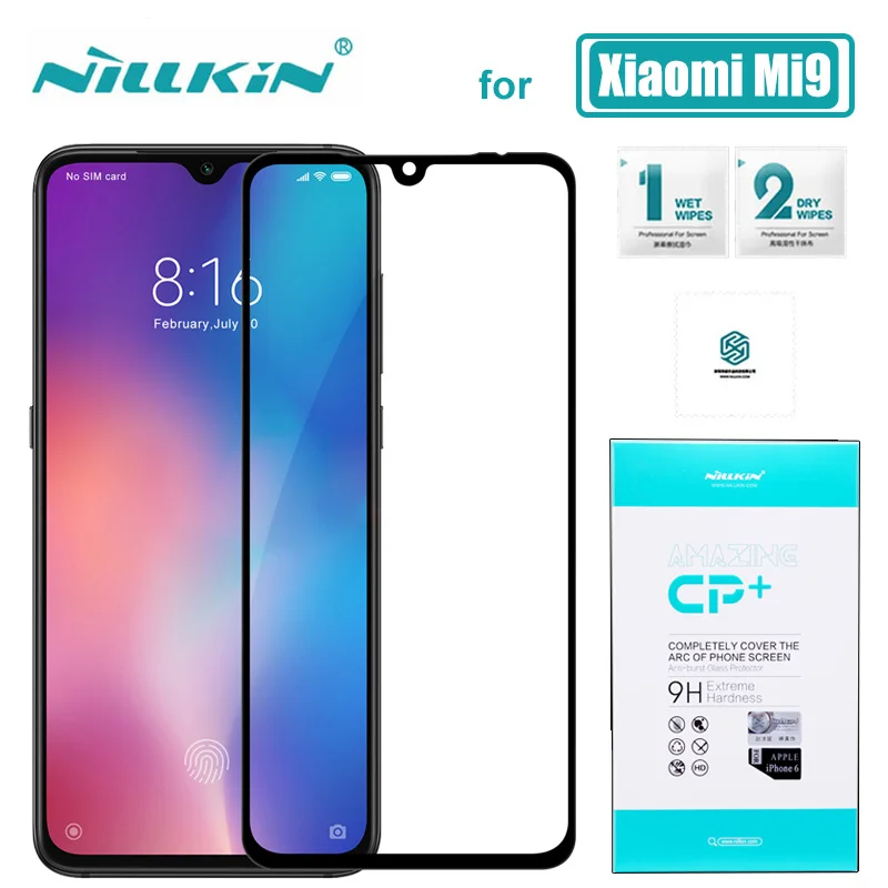 Стекло для Xiaomi Mi 9 Mi9 Mi8 Lite Nillkin CP + Полное покрытие закаленное стекло защита экрана