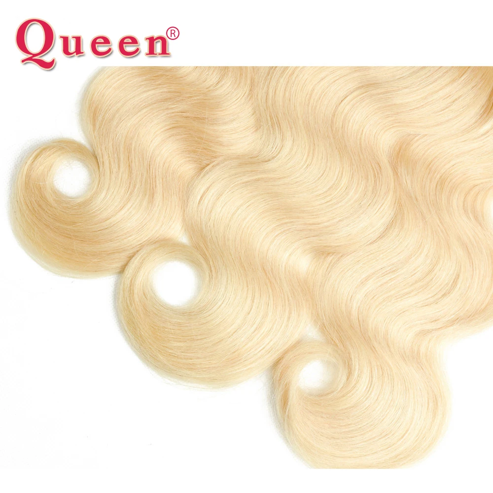 Queen hair Products бразильские объемные волнистые 3 или 4 пучка с закрытием 613 блонд цвет Remy человеческие волосы пучки с закрытием
