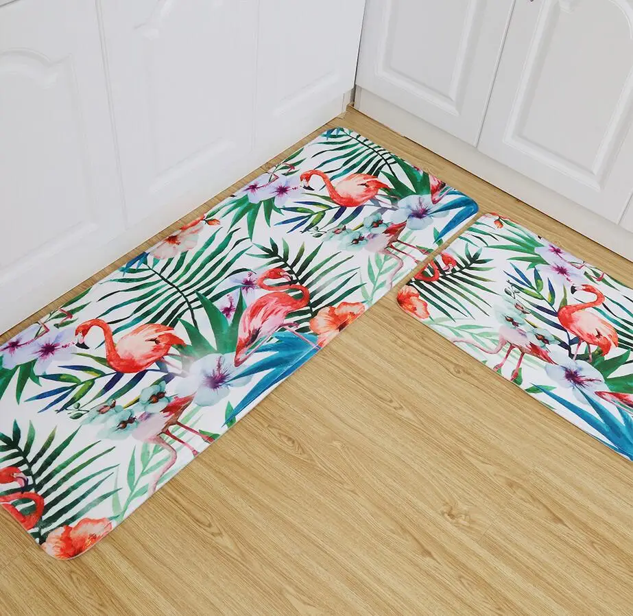 C3 Мягкие коврики тропические растения коврик с Фламинго Коврики для спальни Нескользящие Коврики для прихожей коврик для гостиной кухни - Цвет: C3