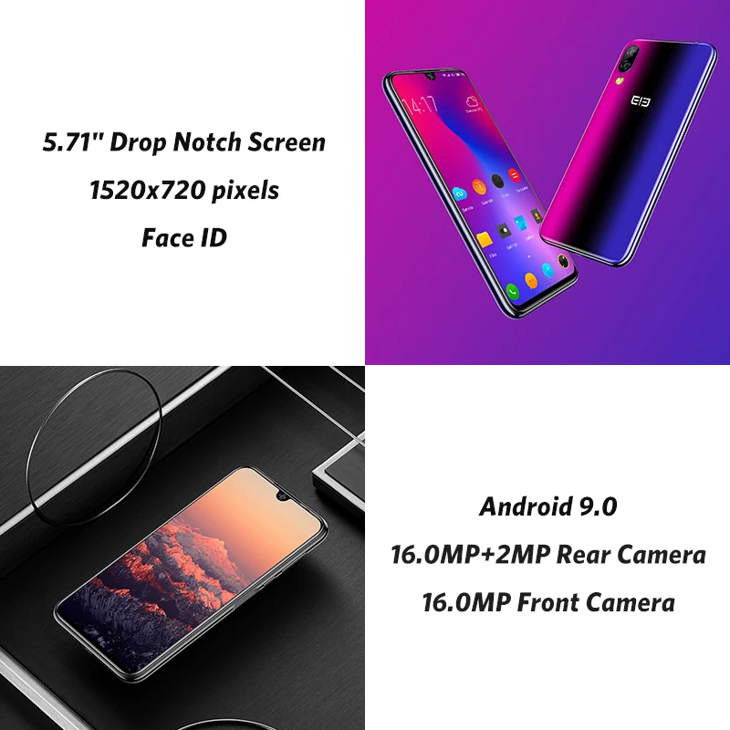 Elephone A6 Mini 5 71 дюймов Android 9 0 экран капли воды мобильный телефон 6761 четырехъядерный