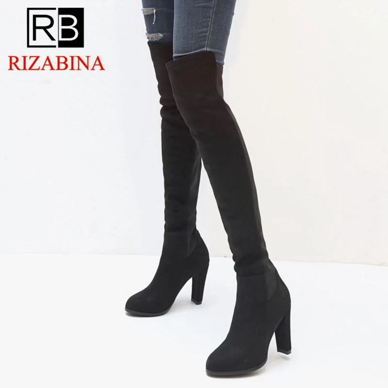 RizaBina/6 цветов офисные женские сапоги на высоком каблуке смешанные цвета