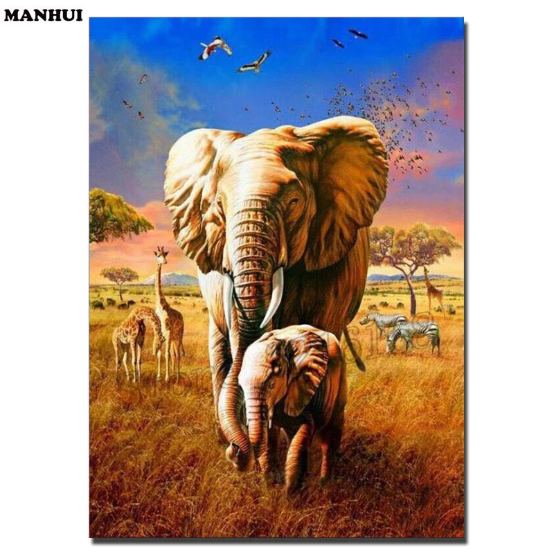 Алмазная 5d-мозаика Volledige vierkante/Ронде DIY животное слон мозаика домашний декор SSA161 -