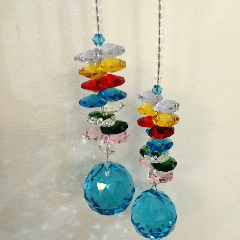 2pcs Aquamarine 30mm Crystal Hanging Drop DIY Sun-catcher Accessory for Chandelier Prism Ppendants Home Decoration | Лампы и освещение