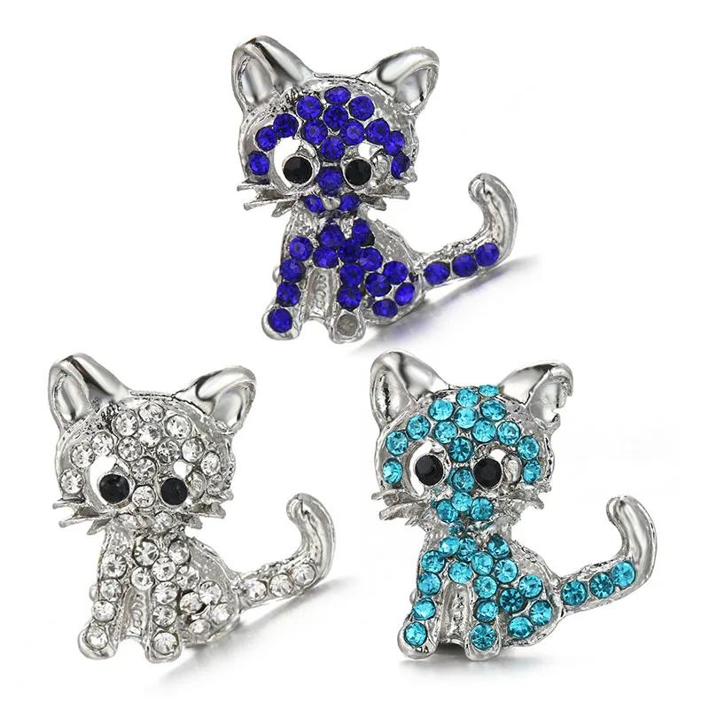 Новые Красивые Стразы кошки &quot позолота 18 мм оснастки кнопки 3 вида цветов