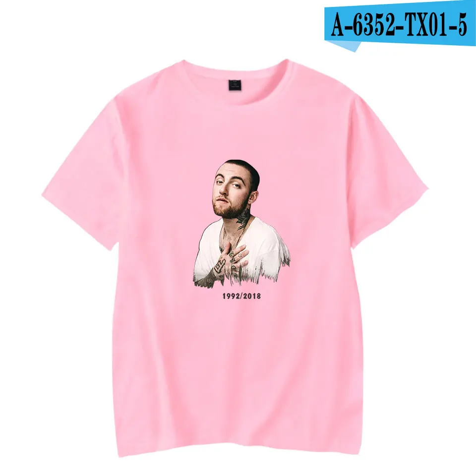 Pink Забавная модная футболка с принтом «MAC MILLER», мужские и женские спортивные футболки в стиле хип-хоп, повседневные топы, футболка с круглым вырезом и коротким рукавом - Цвет: Pink