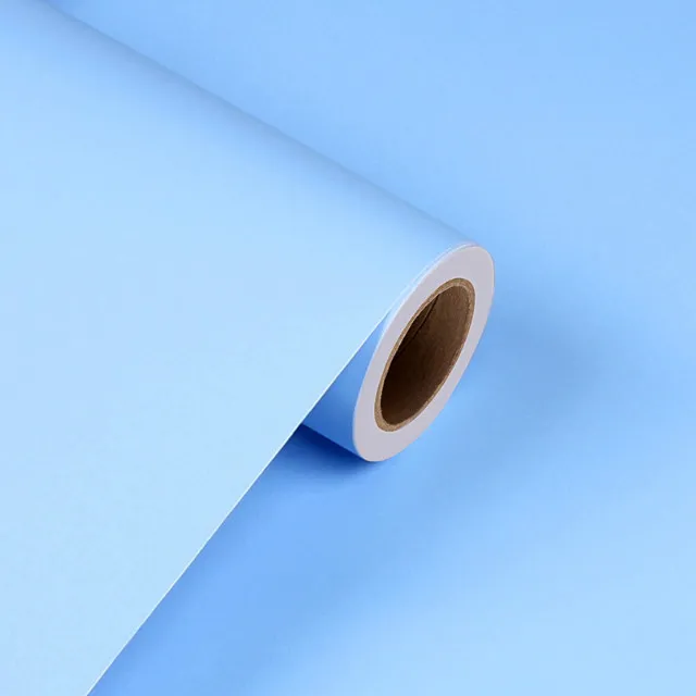 light blue 60 см* 5 м Твердые матовые пвх DIY самоклеющиеся водонепроницаемые настенные бумажные наклейки на стену мебель ремонт ящик для гостиной декоративные - Цвет: light blue
