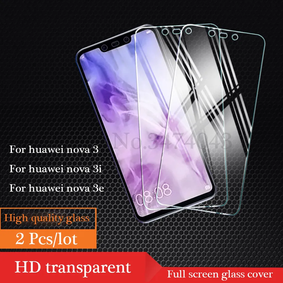 2 шт./партия 9H для huawei nova 3 Закаленное стекло для huawei nova 3i 3E полная защитная пленка протектор экрана для nova 3 3i 3e стекло