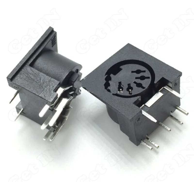 500 шт. черные розетки для разъема PS2 5p 90 градусов|connector|degree |
