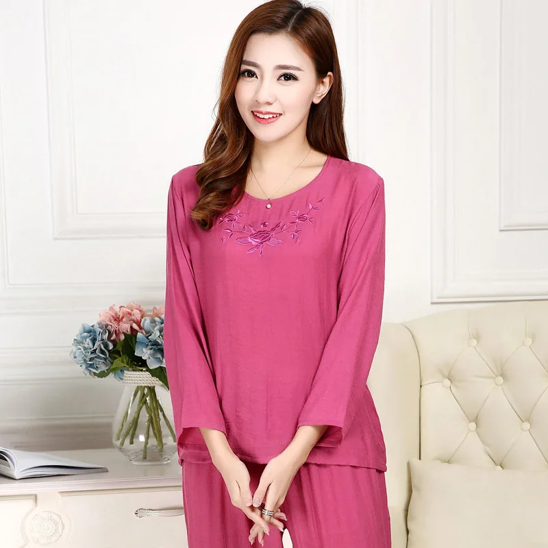 X026 MaiJee пижама из двух предметов женская Femme Combinaison Pyjama Pigiama хлопка и шелка | Женская