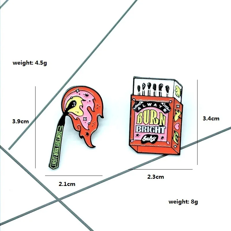 Креативная брошь Matchbox для женщин и мужчин цвет красный зеленый индивидуальная