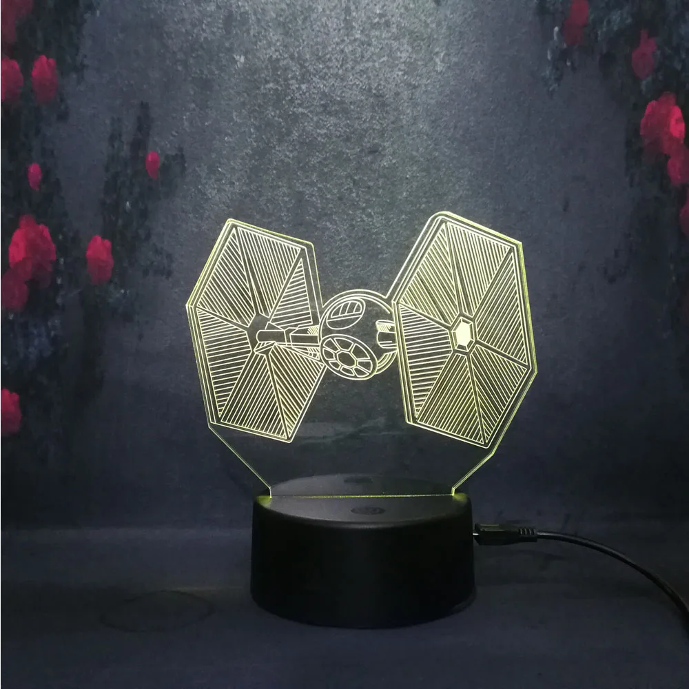 Детский день Звездные войны 3D детская лампа для сна LED Fighter рисунок визуальный